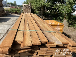 Ca. 191x Angelim Pedra beschoeiingsplanken, 20x100mm, lengte 27/350cm,